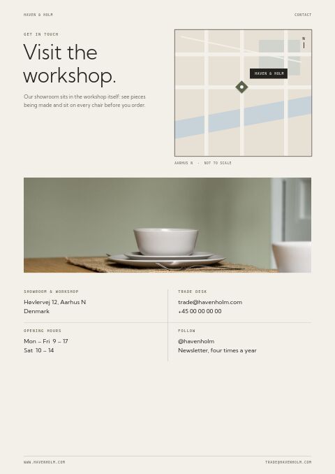 Furniture & Home — Contact / Info page