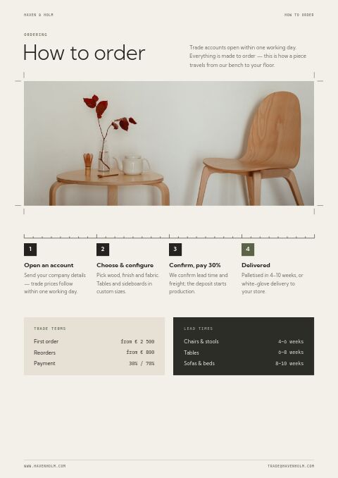 Furniture & Home — How to Order page