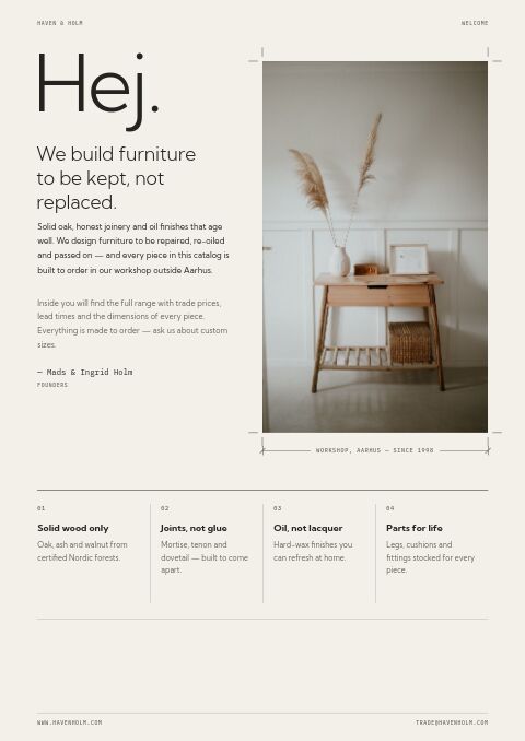 Furniture & Home — Welcome / About page