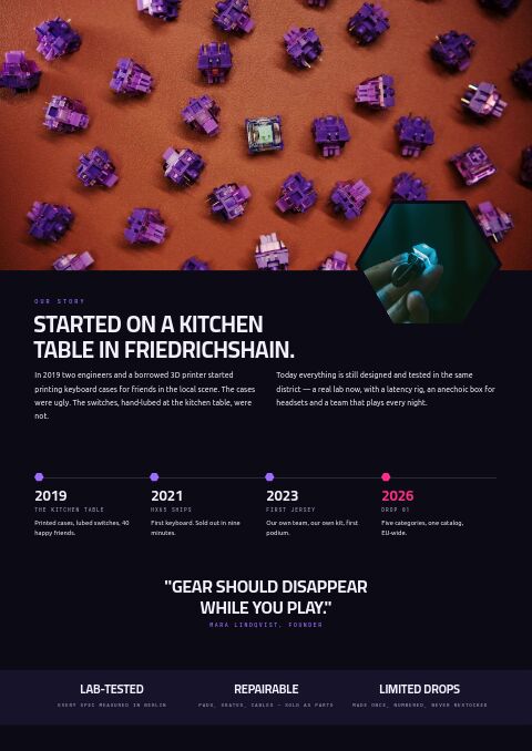 Gaming & Esports Gear — Brand Story page