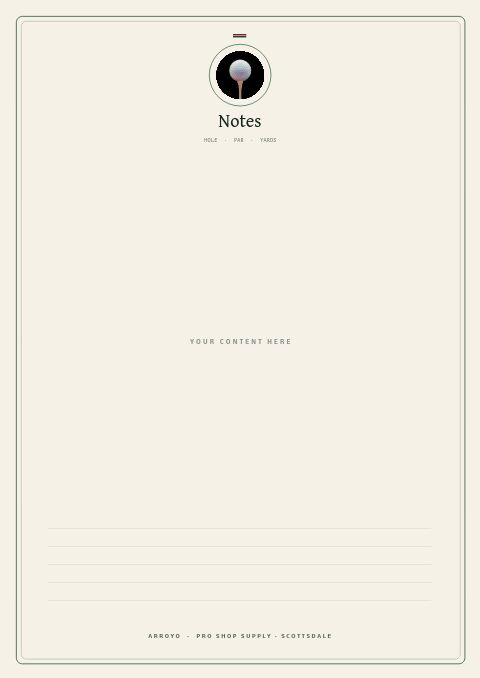 Golf & Club — Framed Blank page