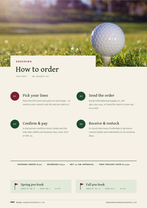 Golf & Club — How to Order page