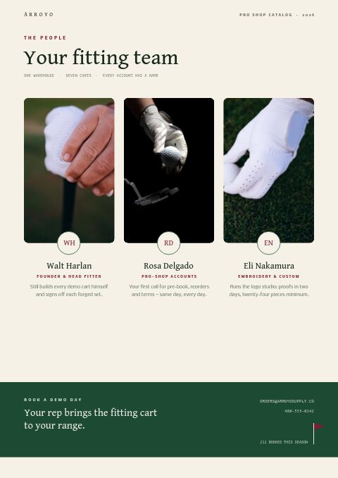 Golf & Club — Meet the Team page