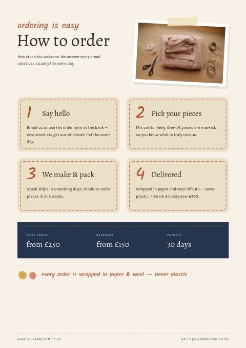 Handmade & Craft — How to Order page
