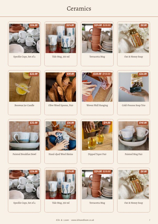 Handmade & Craft — product page, 4 × 4 grid