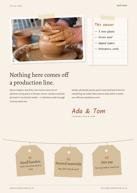 Handmade & Craft — Welcome / About page