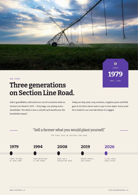 Agricultural Supplies Premium — Brand Story page