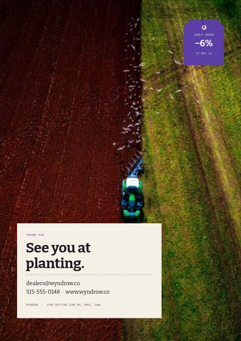 Agricultural Supplies Premium — Back Cover page