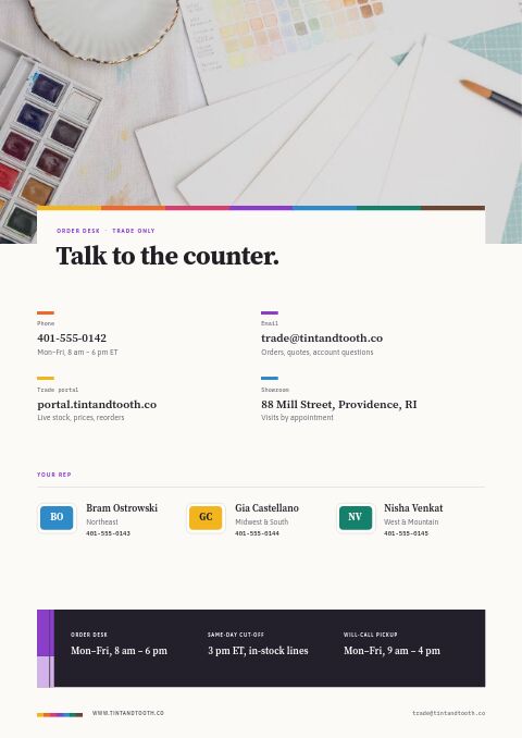 Arts & Crafts Premium — Contact / Info page
