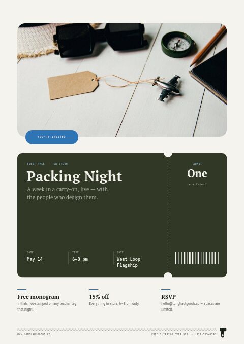 Bags & Luggage Premium — Event / Launch page