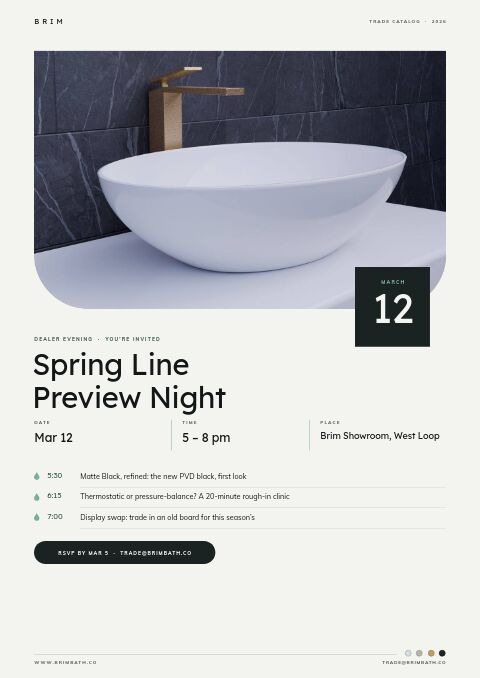 Bathroom Fixtures Premium — Event / Launch page