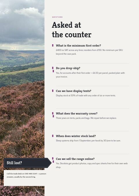 Camping & Hiking Premium — FAQ page