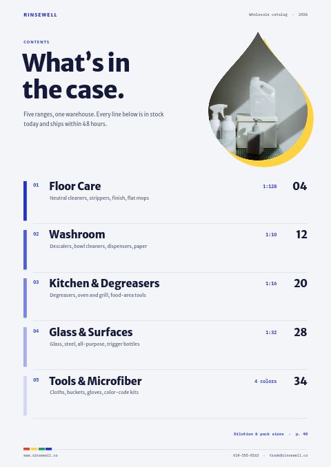 Cleaning Supplies Premium — Contents page