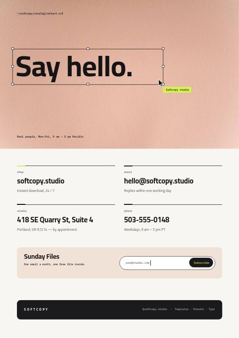 Digital Products Premium — Contact / Info page