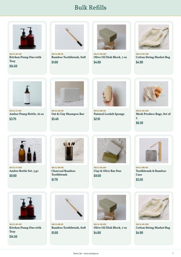 Eco-Friendly Products Premium — product page, 4 × 4 grid