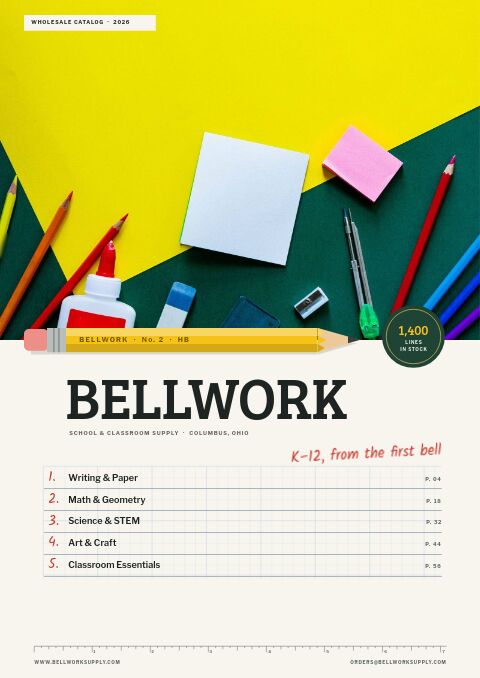 Educational Supplies Premium catalog template cover