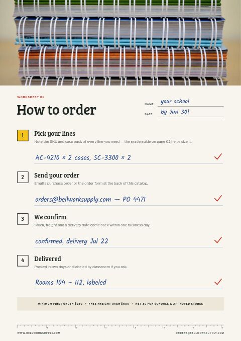 Educational Supplies Premium — How to Order page