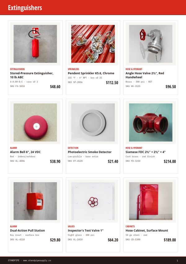 Fire Protection Premium — product page, 3 × 3 grid