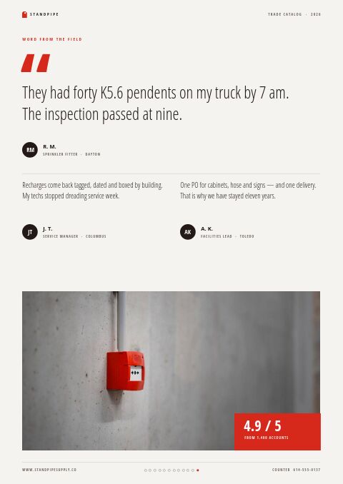 Fire Protection Premium — Testimonials page