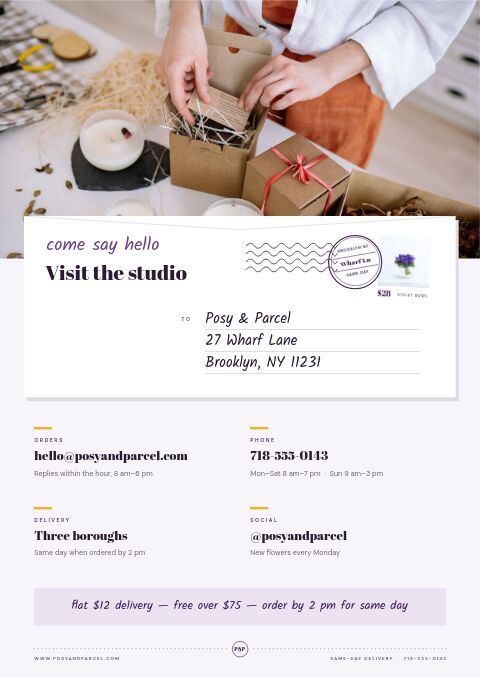 Flowers & Gifts Premium — Contact / Info page