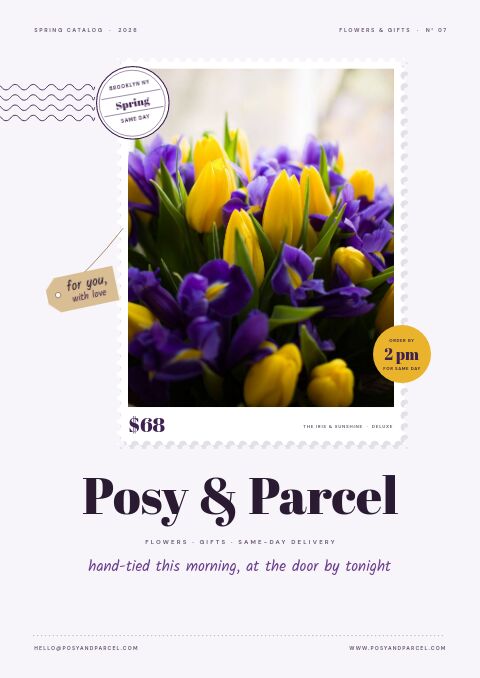 Flowers & Gifts Premium catalog template cover