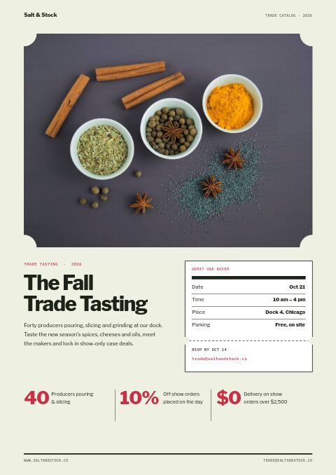 Food & Beverage Premium — Event / Launch page
