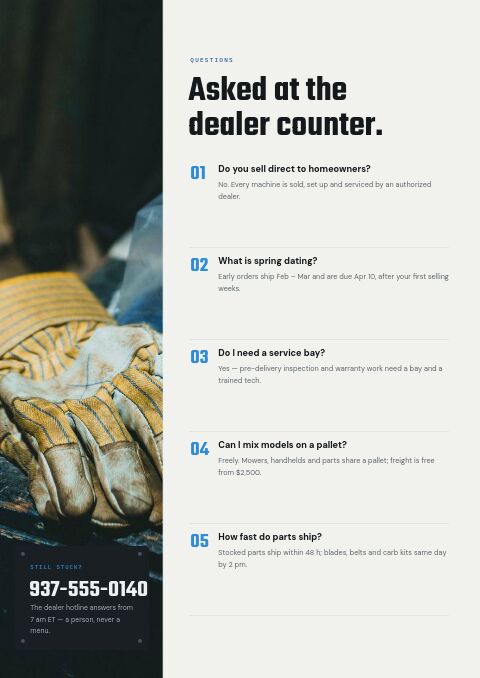 Garden Equipment Premium — FAQ page