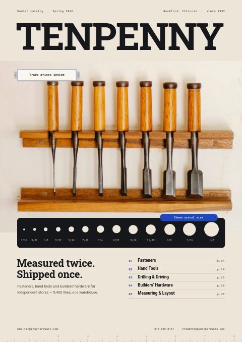 Hardware & Tools Premium catalog template cover