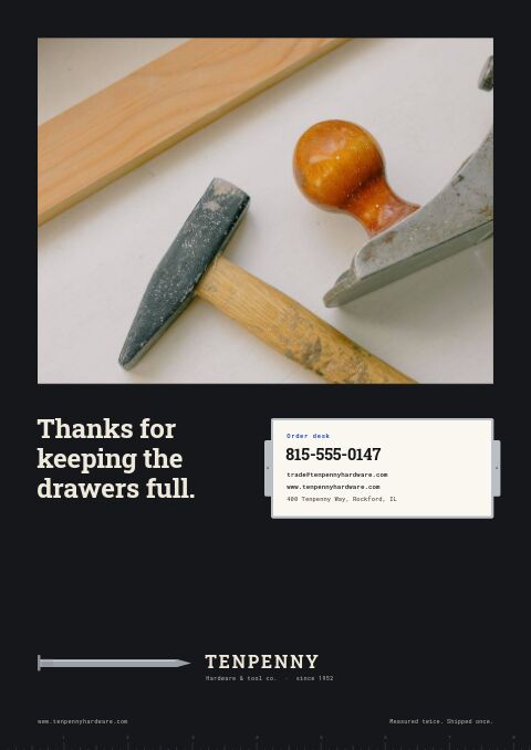 Hardware & Tools Premium — Back Cover page