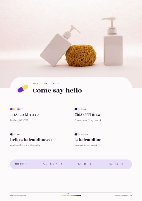 Health & Beauty Premium — Contact / Info page