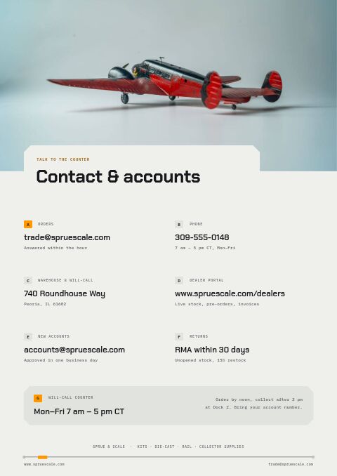 Hobby & Collectibles Premium — Contact / Info page