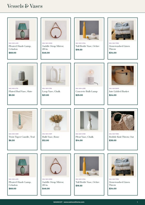 Home Decor Premium — product page, 4 × 4 grid