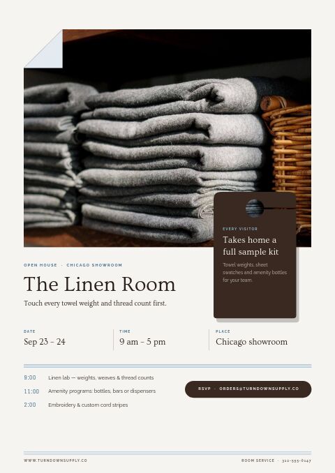 Hotel Supplies Premium — Event / Launch page