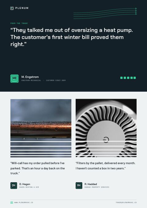 HVAC Supplies Premium — Testimonials page