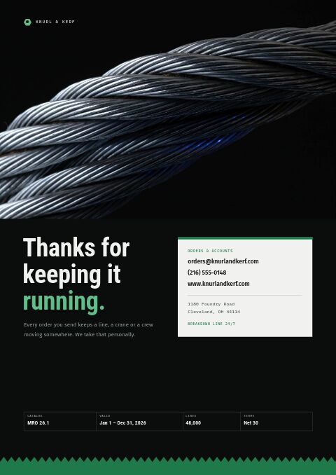 Industrial Supplies Premium — Back Cover page