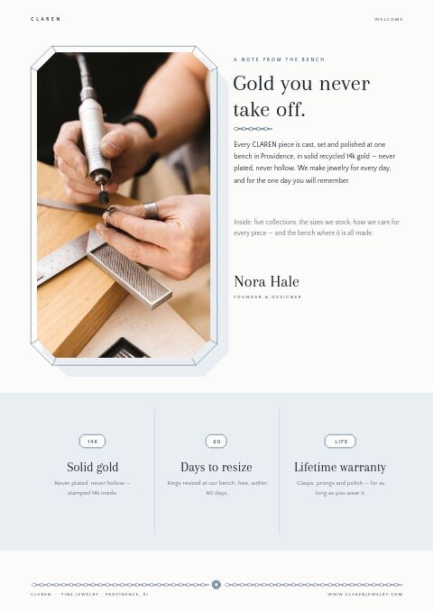 Jewelry Premium — Welcome / About page