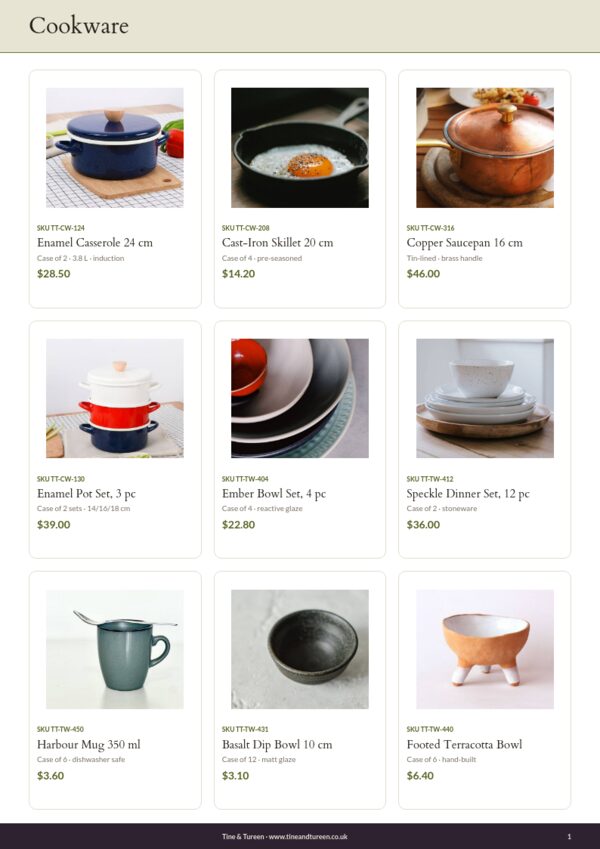Kitchen & Dining Premium — product page, 3 × 3 grid