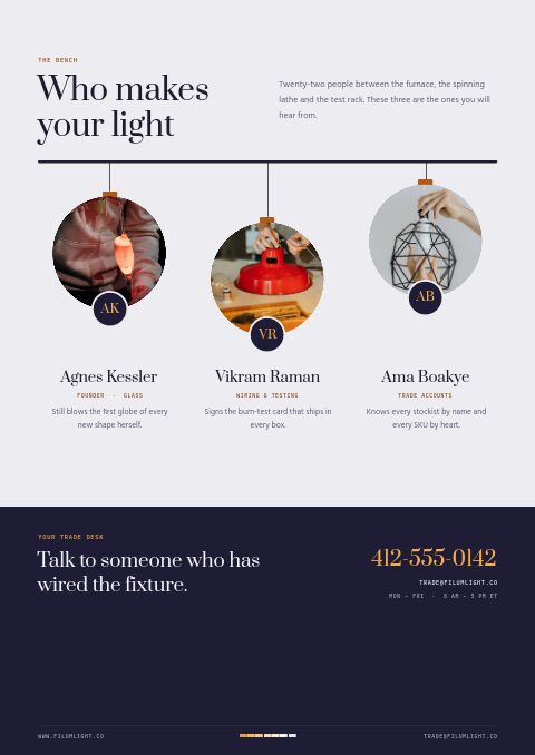 Lighting Premium — Meet the Team page