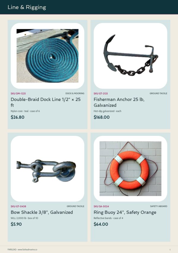 Marine & Boating Premium — product page, 2 × 2 grid