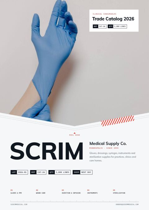 Medical Supplies Premium catalog template cover