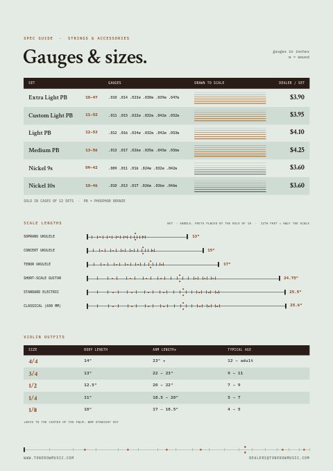 Music & Instruments Premium — Size / Spec Guide page