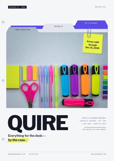 Office Supplies Premium catalog template cover