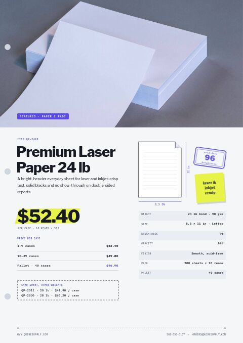 Office Supplies Premium — Featured Product page