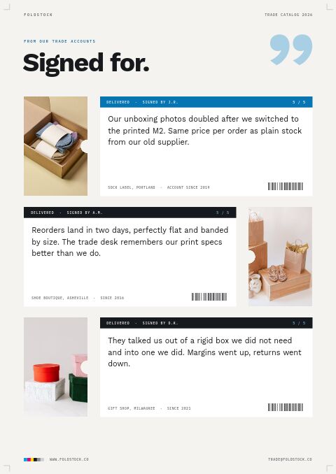 Packaging Premium — Testimonials page