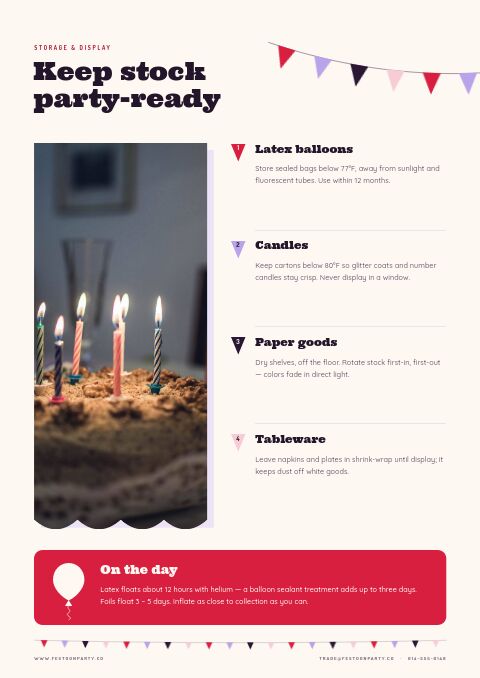 Party Supplies Premium — Care Instructions page