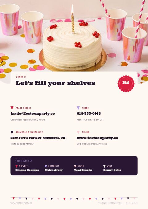 Party Supplies Premium — Contact / Info page