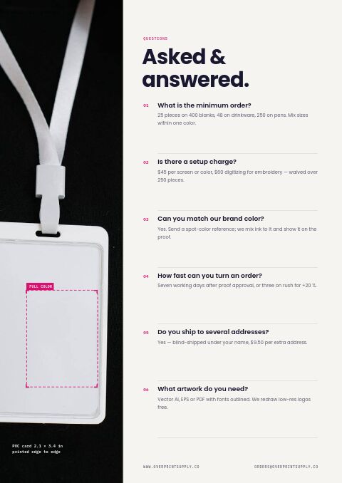 Promotional Products Premium — FAQ page