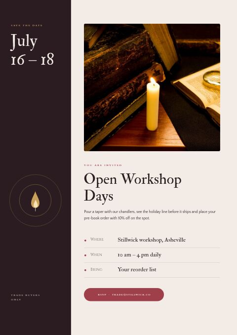 Religious Products Premium — Event / Launch page