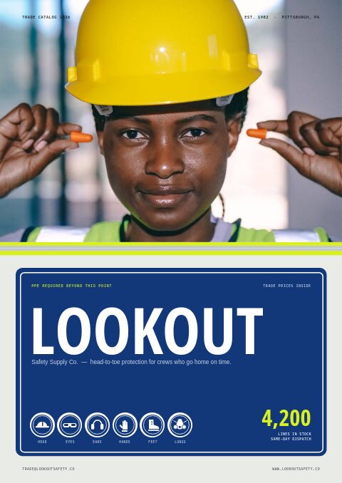 Safety Equipment Premium catalog template cover