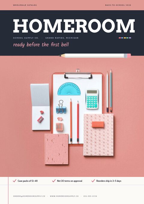 School Supplies Premium catalog template cover